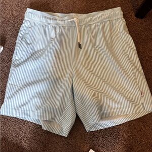 Blue and White Striped swim trunks  brand new!!! With Tags! Large
